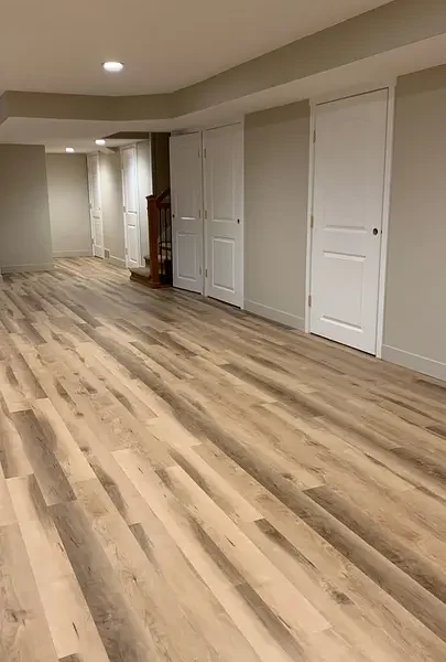 Open Basement Finish with LVP
