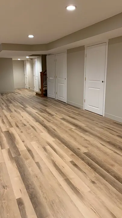 Open Basement Finish with LVP