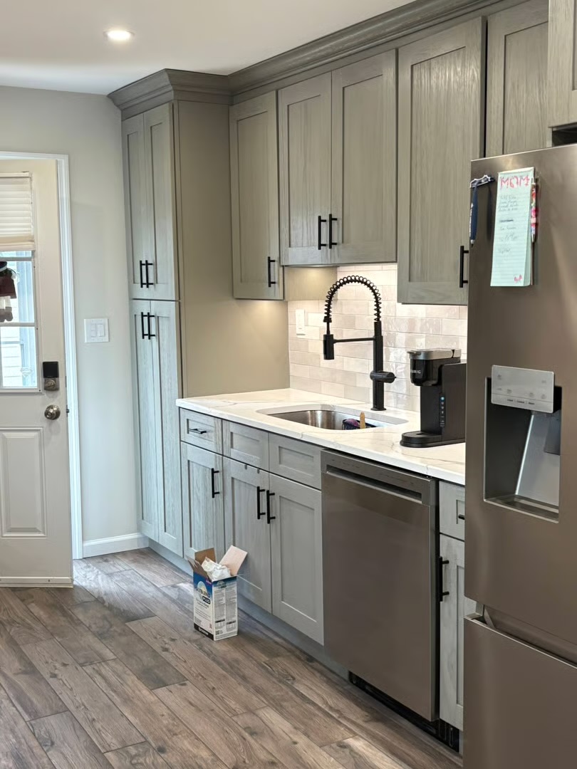 Gray Shaker Galley Kitchen