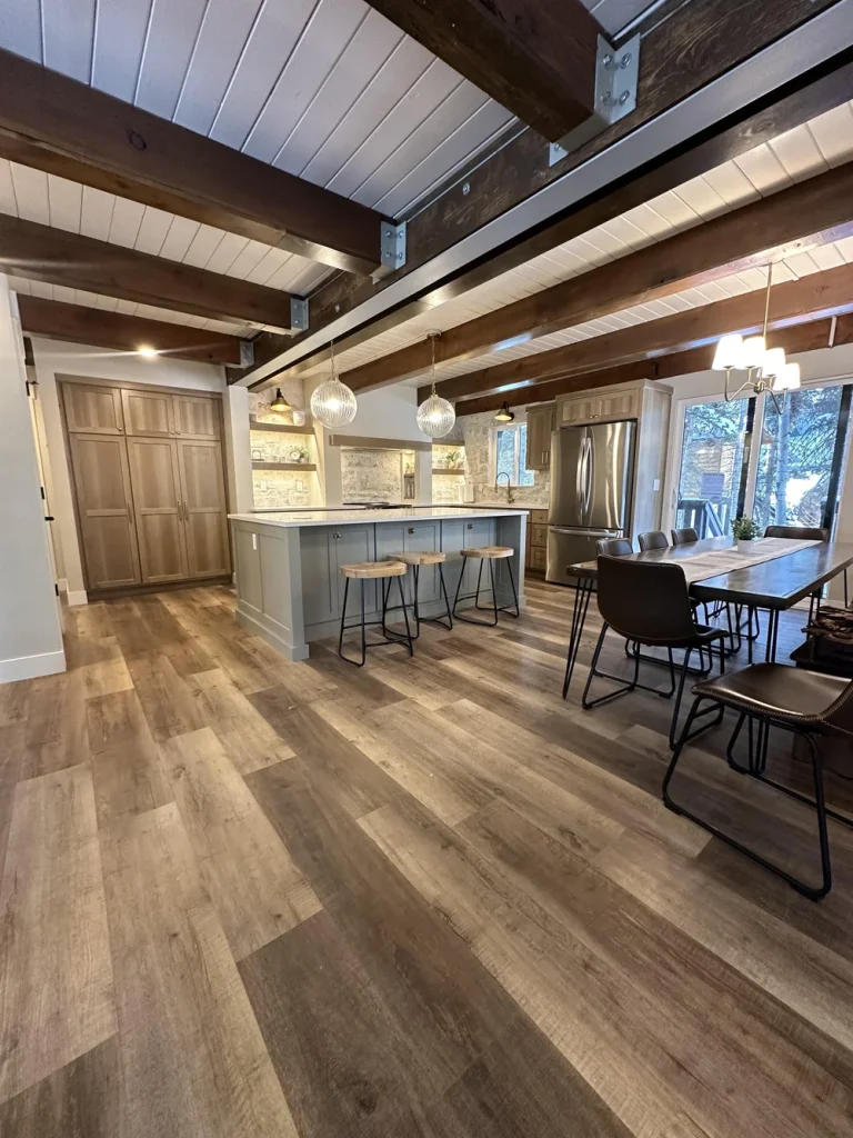 Beam-Ceiling Open Kitchen & Dining photo 2