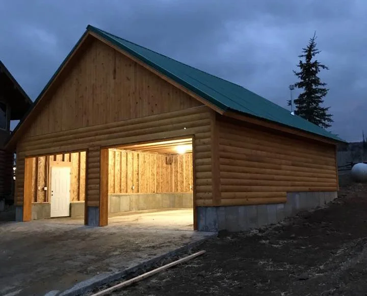 Log-Sided Mountain Cabin Garage
